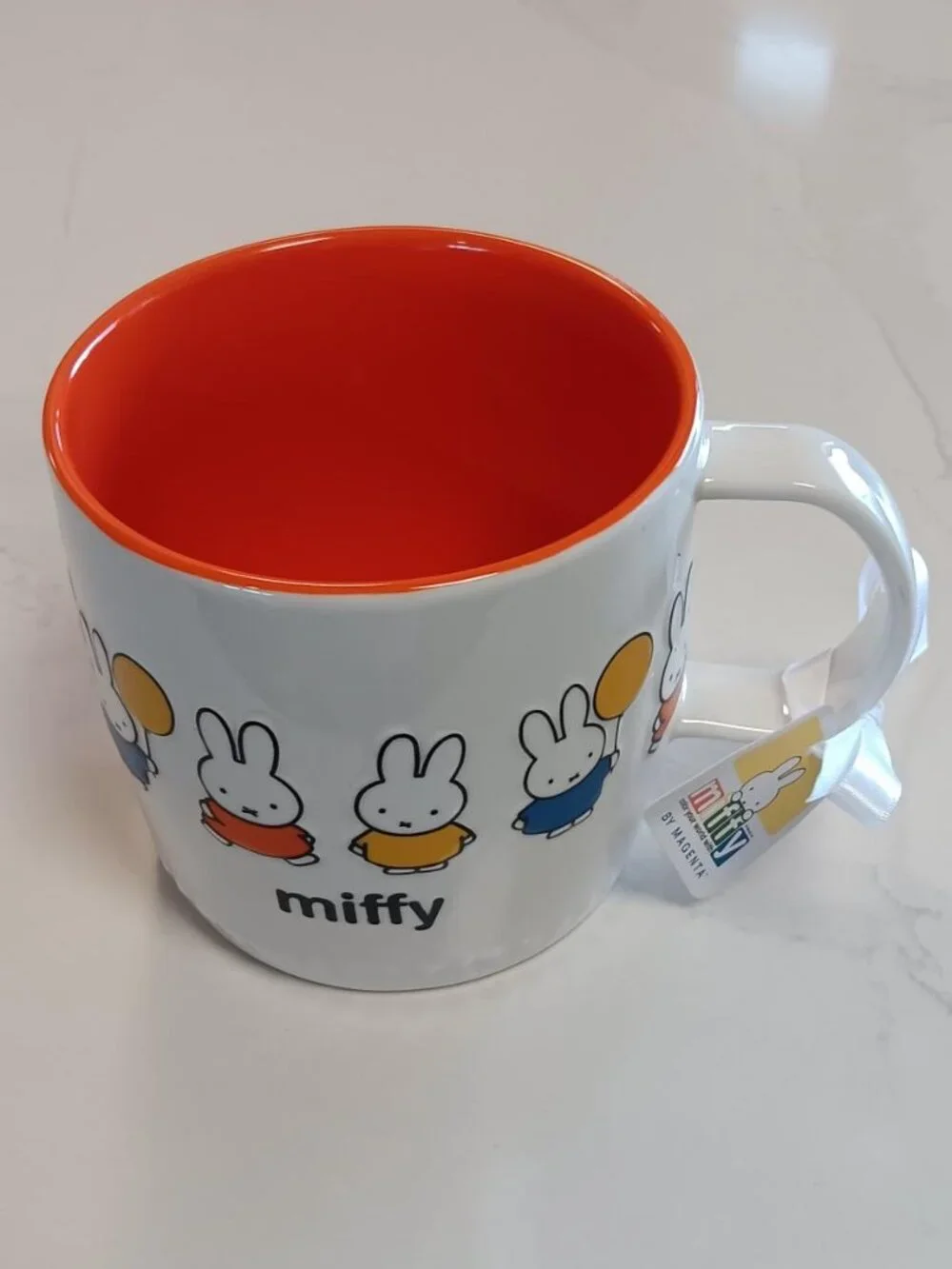 MIFFY Mug White Oversized with Orange Interior NEW